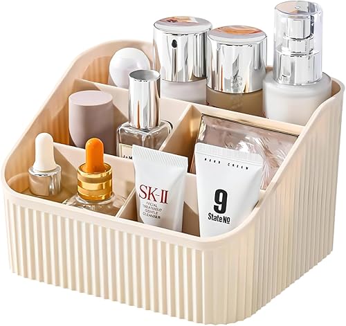 DASITON Soporte para brochas de maquillaje de gran capacidad, 5 ranuras para brochas de maquillaje, soporte para brochas de maquillaje vintage a