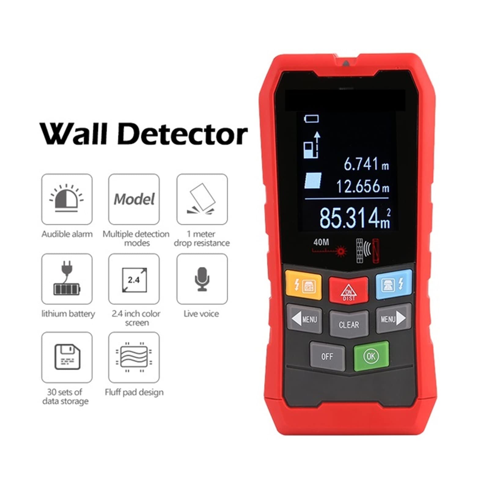 Escáner de Pared Detección Multifuncional de Alta precisión de Objetos extraños/CA/escáneres de Pared de Objetos metálicos (Color : 387LM, Size : 0)