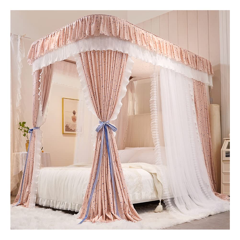 Moustiquaire à baldaquin rose pour lit double 150 cm afin de créer une chambre de princesse