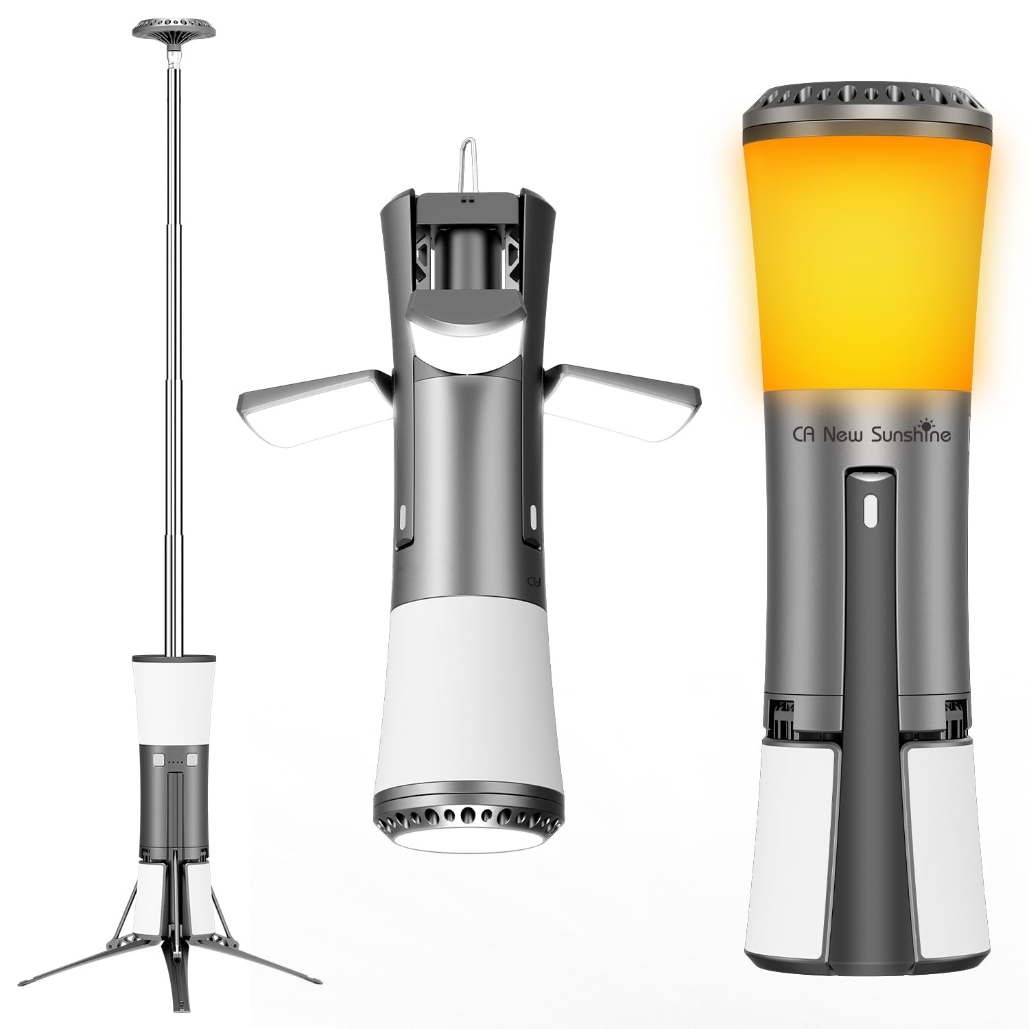 Rechargeable 18000mAh Camping Light with Stand , Telescopic Rechargeable Multifunction Lanterns 7500 Lumens LED Work Light Dimmable IPX7 Emergency Flashlight Emergency, Construction, Power Outages