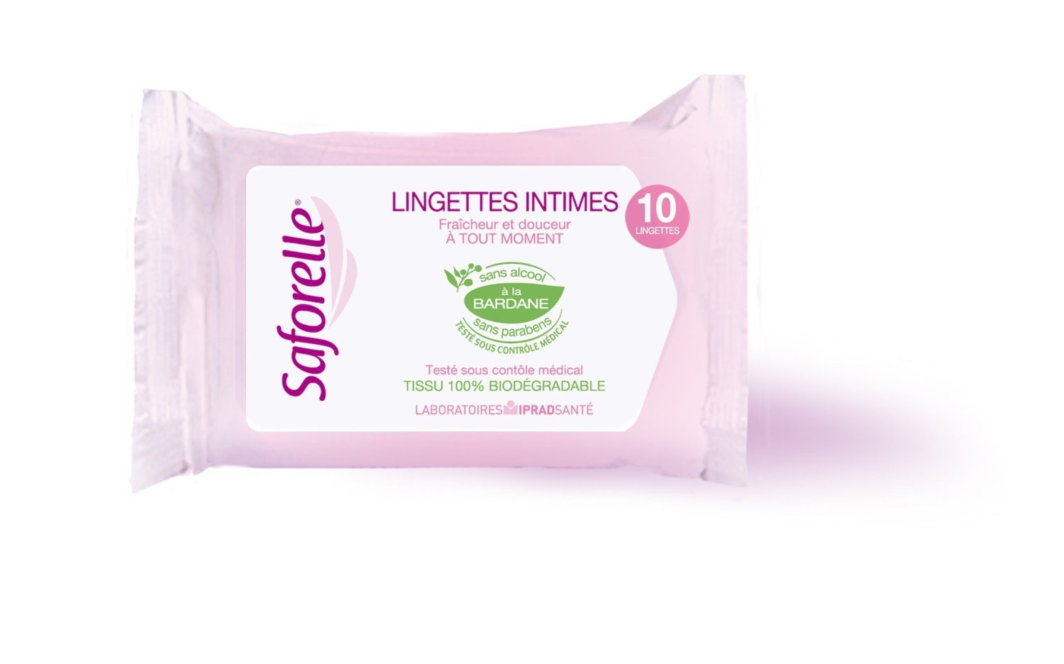 Saforelle Lingettes Intimes - Lot de 5 boites de 10 Lingettes Individuelles