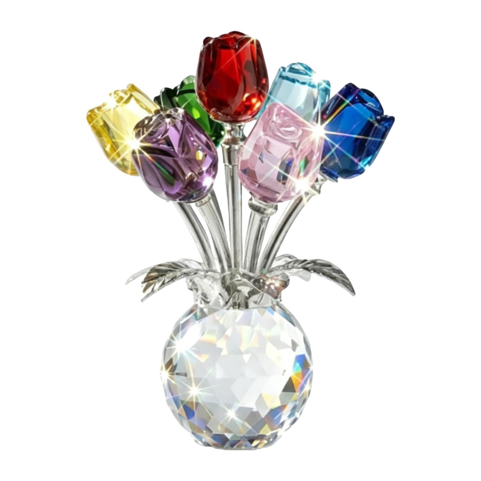 Rosa de cristal figura floral para decoración de interiores y regalos del Día de la Madre