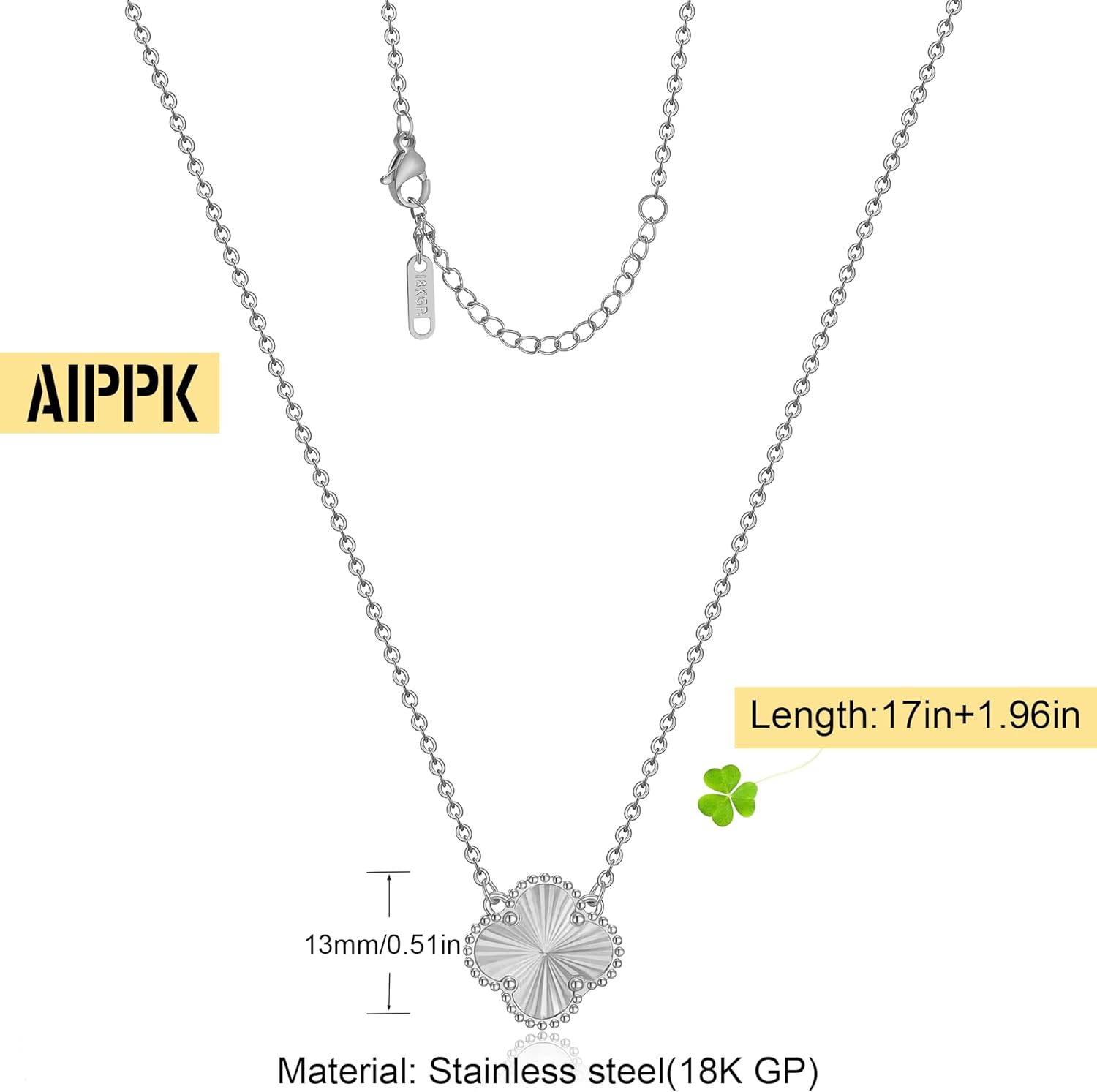 Clover Pendant Necklace for Women 18K Gold Plated Four Leaf Clover Necklaces Lucky Simple Jewelry Gifts for Women - Image 2