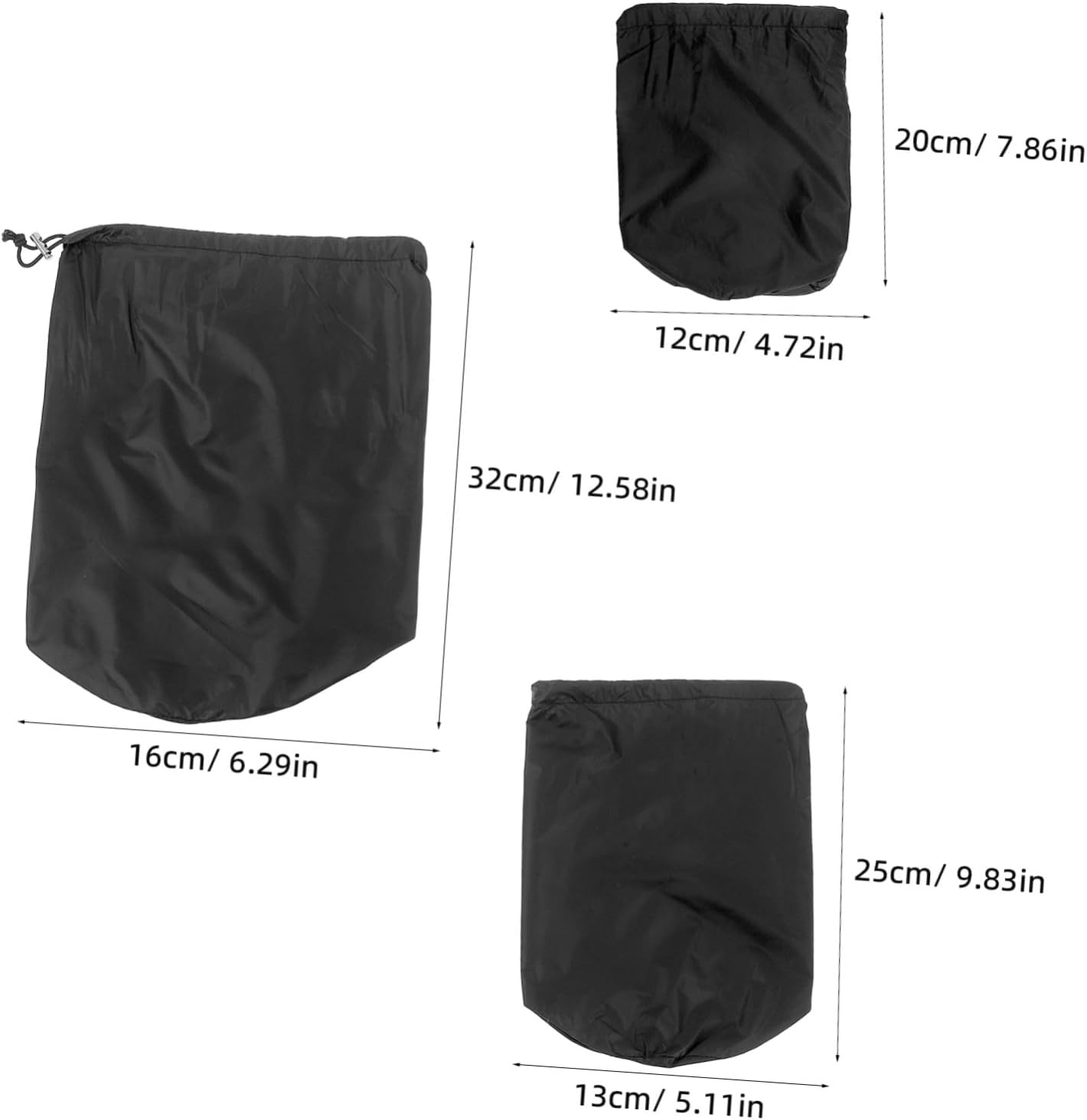 3pcs Lightweight Nylon Compression Stuff Sack with Drawstring Design for Efficient Compression and Dustproof Storage, for Backpacking and Hiking Camping Gear Organization