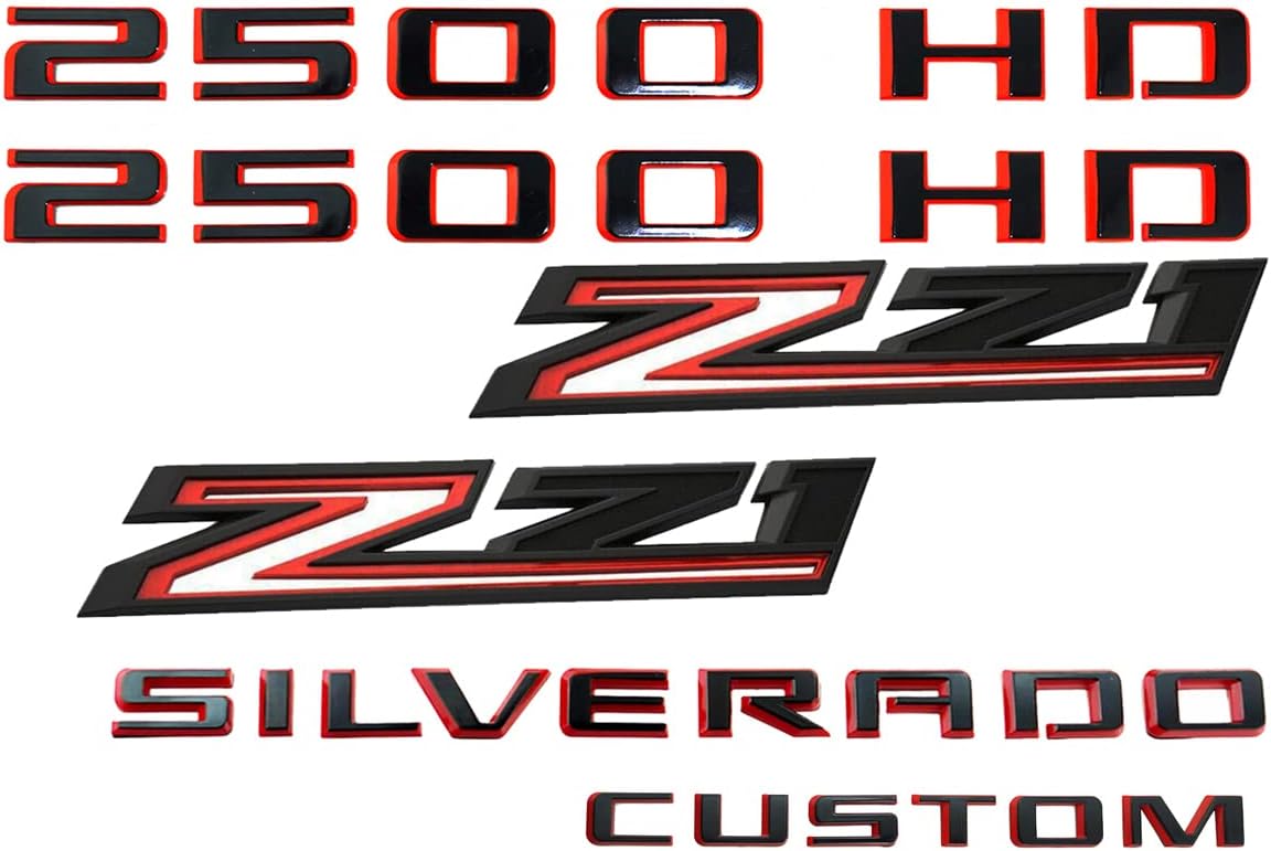 6X Set Silverado 2500HD Z71 Emblem Side Door Fender Badge