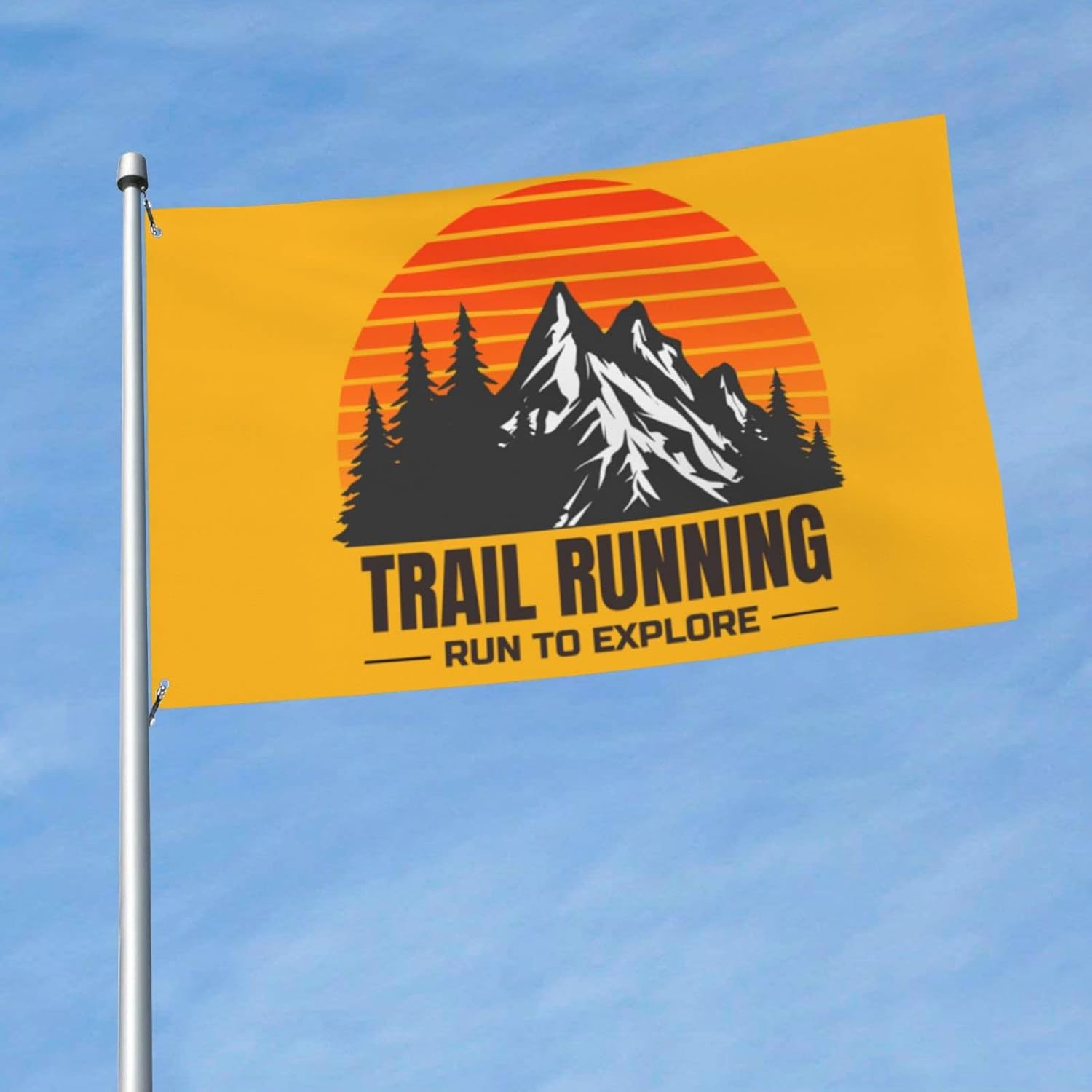 3x5 Ft Trail Running Run To Explore Ultra Trail Runner Flag House Flag Garden flag outdoor banners Yard flag Boat Flag No Flag Pole image 2