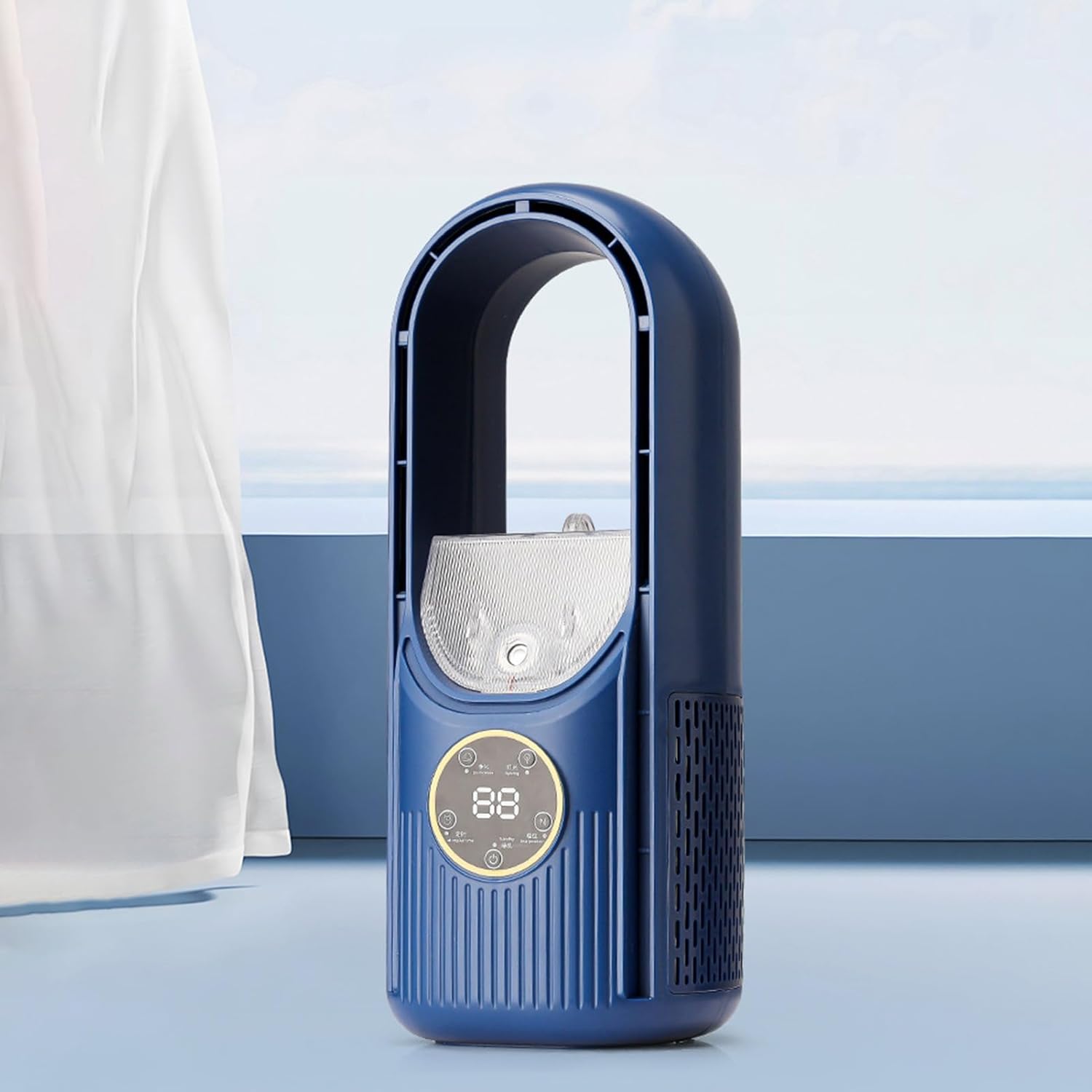 11 81 Bladeless Desk Fan with 6 Speed Small Rechargeable Desk Fan Easy to Clean Touch Control Lighting