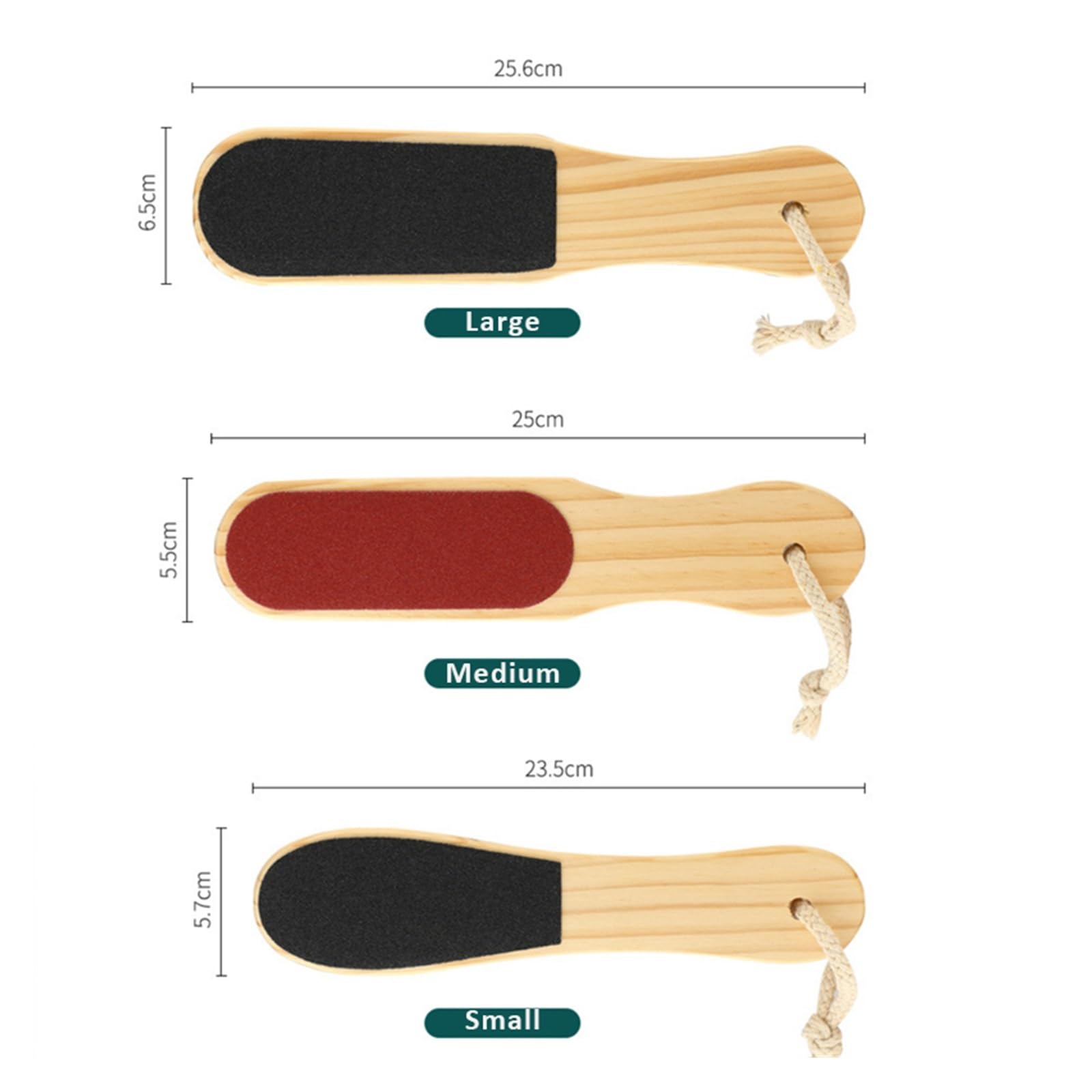 1pc Bimsstein Holz Griff Doppelseitige Fuß Bord Datei Abgestorbene Haut Schwielen Grinder Pediküre Werkzeug Reiben(Small)