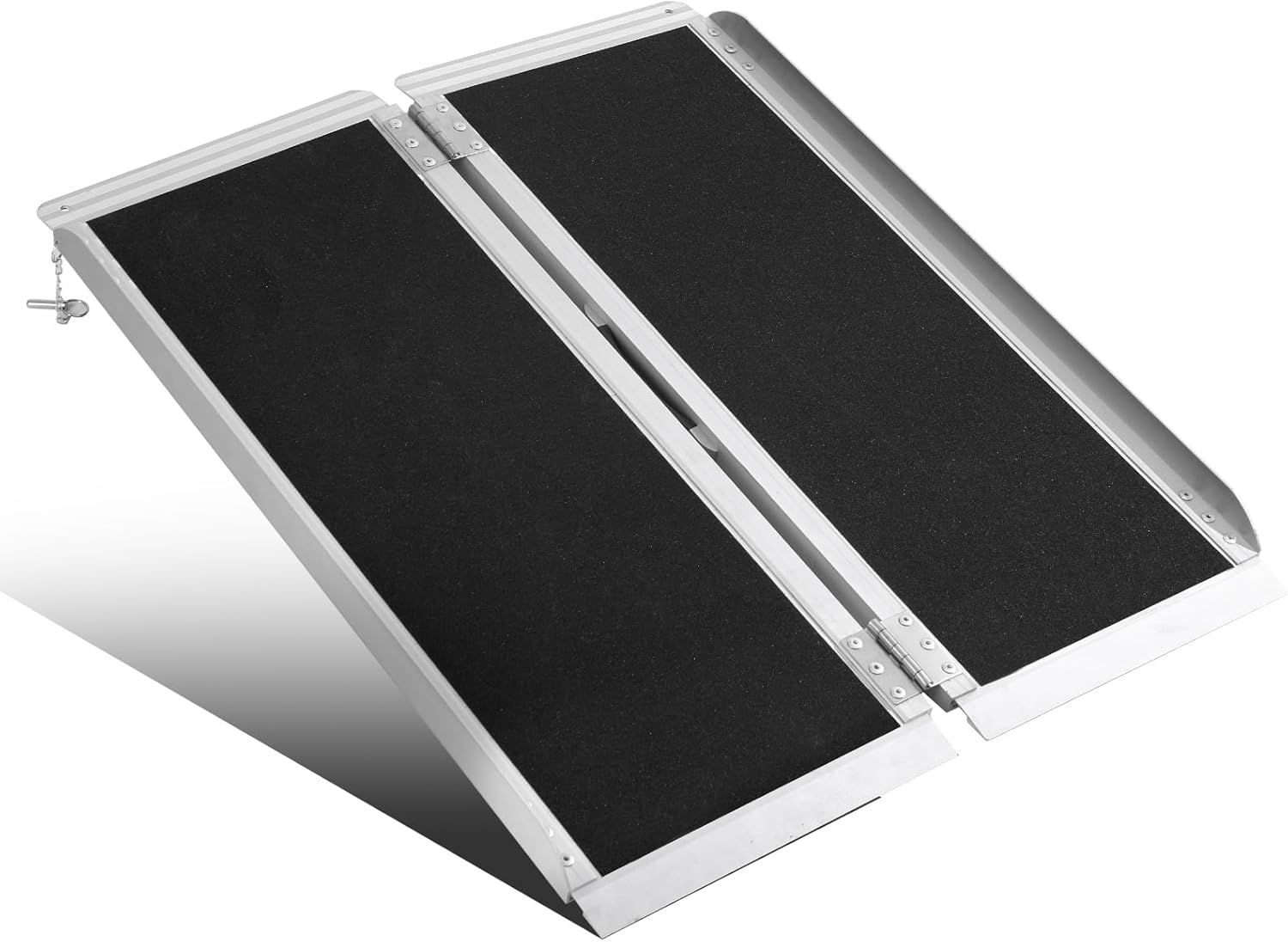 4FT Wheelchair Ramp Non-Slip Portable Aluminum Alloy Ramp, Thresholds Ramp, 800 lbs Weight Capacity, Suitable for Stairs Steps Home Pets Doorways