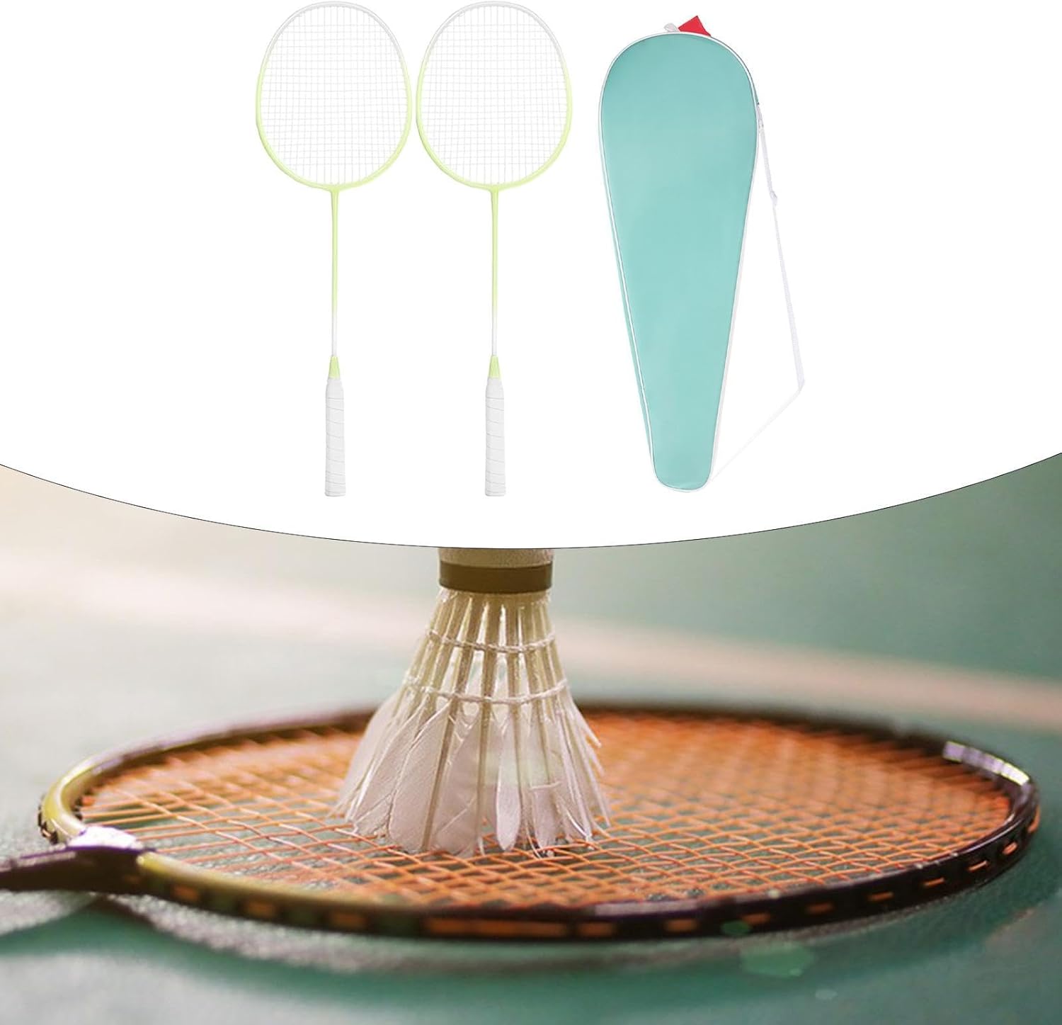 Luminous Badminton Rackets with Organizer Bag Sports Game Sweat Absorbing Anti Slip Handle Badminton Racquet Glow in The Dark