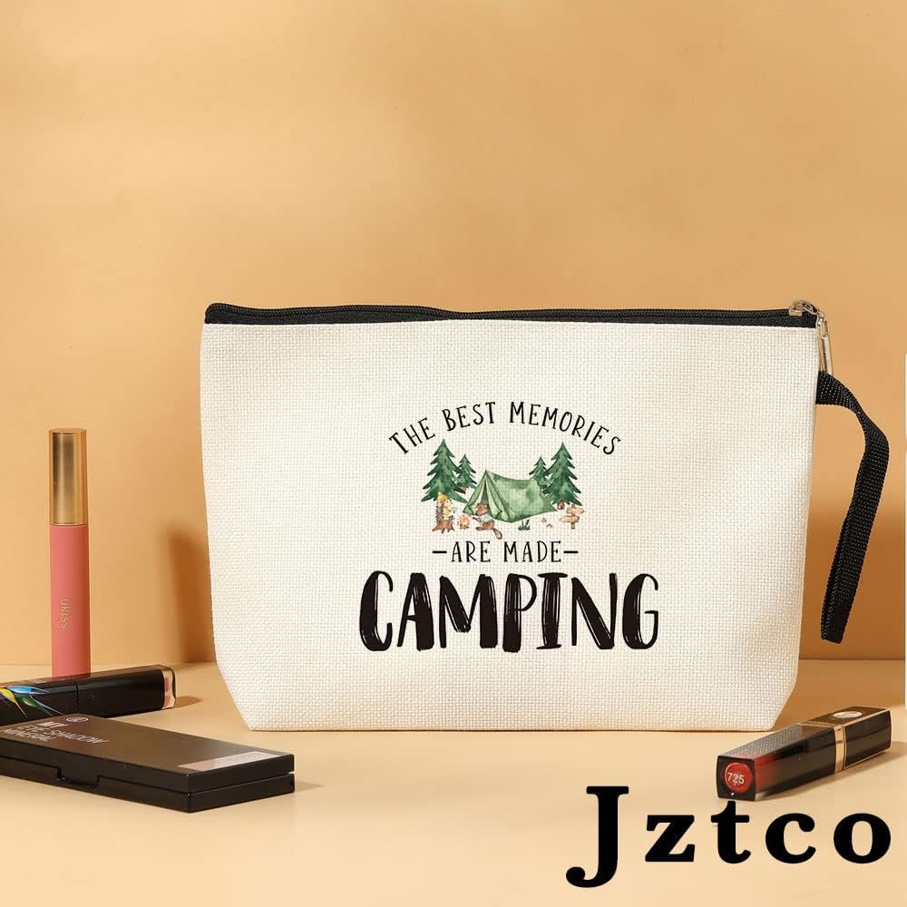 Camping Gifts for Women Girl Friends Funny Camping Bags Travel Toiletry Bag for Graduation Gift for Her Christmas Birthday Gifts for Girls Sister Bestie Friend BBF Makeup Bag Best Memories - Image 2