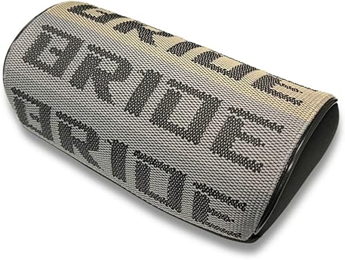 Miniatura 7 de Q1-TECH, 2 piezas JDM Bride Recaro Racing Gradation para asiento de coche Cuello Reposacabezas Almohada Tela Asiento Cubo Material (RecaroGris)