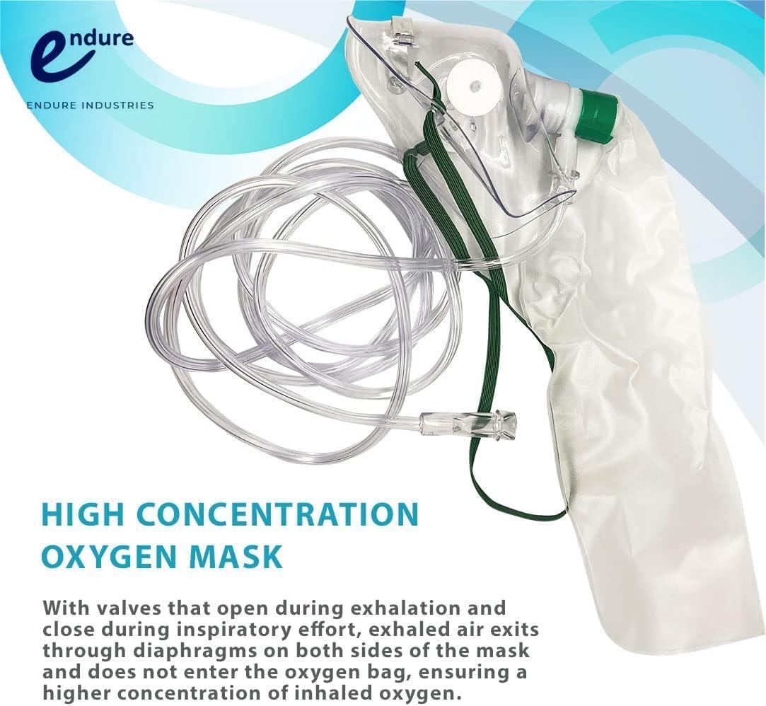 Case of 40 Standard Non-Rebreathing Oxygen Mask, Rebreather Oxygen Mask, Pediatric Size