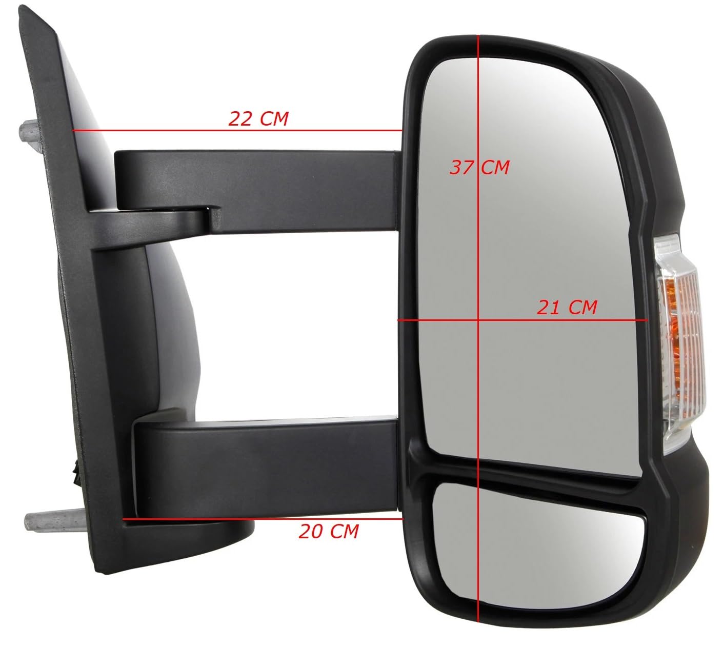 Specchietto Elettrico Destro CAMPER DUCATO Retrovisore Termico DX Dal 2006-2024 Braccio lungo,Sbrinamento rapido,Freccia Integrata