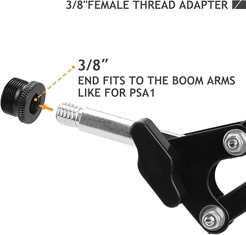 Miniatura 3 de Paquete de 2 adaptadores de rosca de tornillo, macho de 58 pulgadas a 38 pulgadas hembra para micrófono Blue YetiBlue SnowballBlue Yeti X soporte de