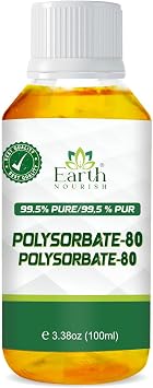 Polysorbate 80 3.38 Fl Oz / 100ml Cosmetic Grade Emulsifier for Bath Bombs, Lotions, Creams & DIY Skincare Formulations
