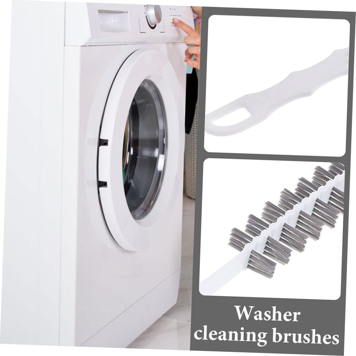 Cabilock 2pcs Rolling Washing Machine Brush Soft Bristle Cleaner for Laundry Machine Dryer Vent Pipe Brush