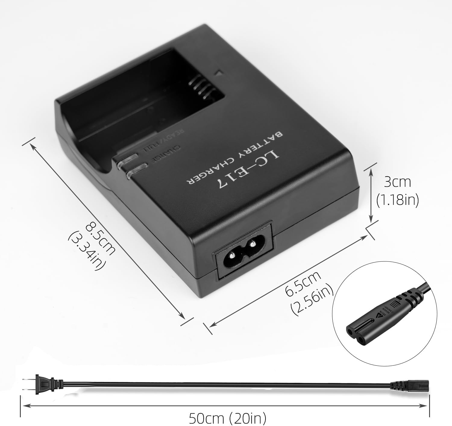 LP-E17 LC-E17 Quick Battery Charger for LC-E17E LC-E17C Battery Compatible with Canon EOS R50 R8 RP R10 Rebel T6i T7i T8i T6s SL2 SL3 EOS M3 M5 M6 200D 77D 750D 760D 800D KISS X8i Cameras