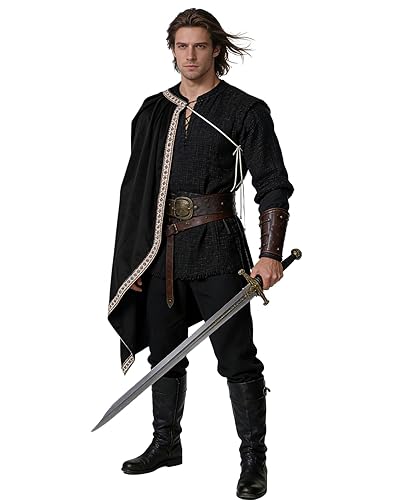 Renaissance Velvet Half Cloak One Shoulder Cape Medieval Costume Men
