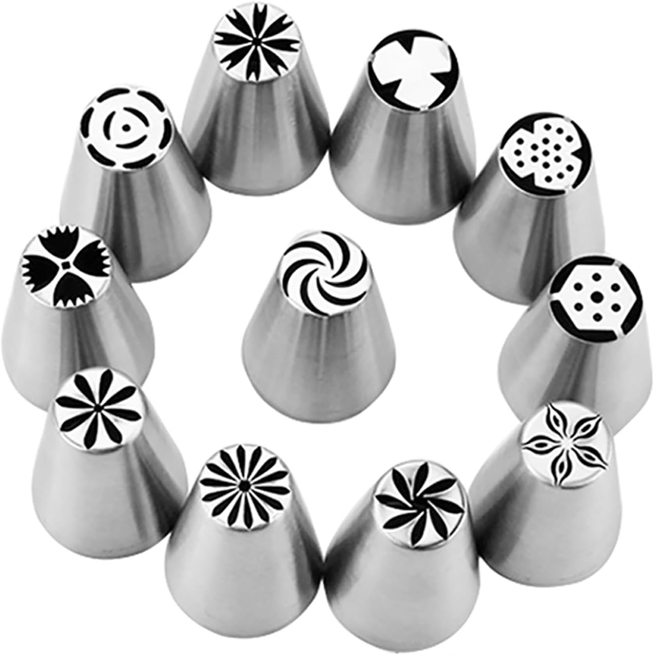 11PCS Stainless Steel Small Size Cake Decoration Flower Icing Tips Set,Cupcake Dessert Piping Nozzles Kit