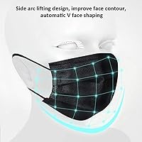 Vista 3 de Máscara desechable de seguridad con 3 capas de protección facial para adultos. 50 unidades, color negro.