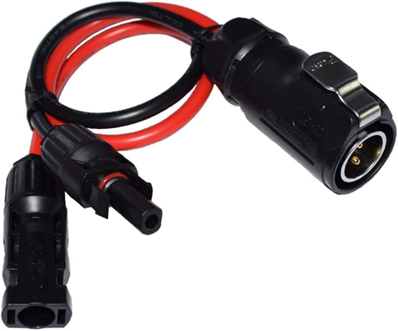 Adaptador de Cabo com Conector Circular Industrial de 2 Pinos para Painel Solar, Fio 10AWG, 2 m, Compatível com Furrion e Forrest River RV