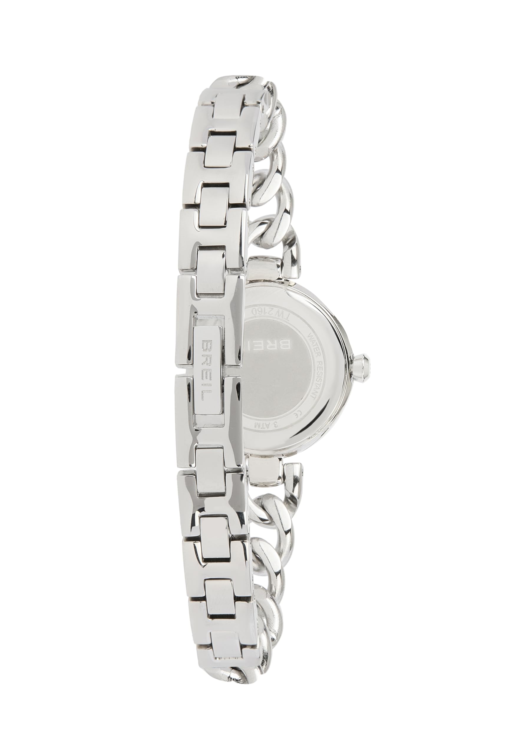 Breil, Collezione Lou, Orologio Donna Solo Tempo 2H, Acciaio Lucido, Quadrante con Dettagli Luminosi, Bracciale Gioiello a Tre Maglie, Chiusura a Gioielleria, Resistente all'Acqua, Idea Regalo Donna