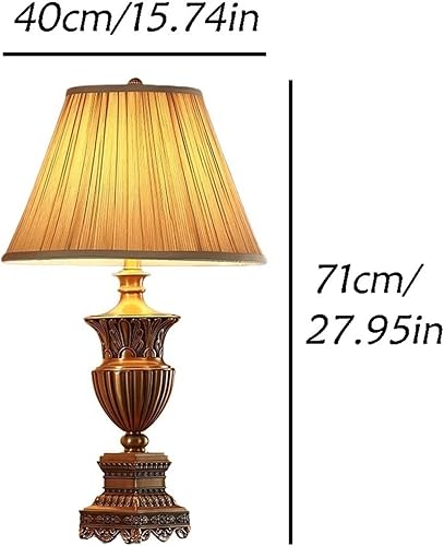 Miniatura 2 de Lámpara de escritorio de 27.95 pulgadas, lámpara de mesa de lujo, lámpara de mesa de metal para dormitorio, sala de estar, oficina, lámpara