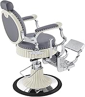 Vista 16 de Dir Silla de peluquero hidráulica resistente, sillas diseñadas antiguas de la barbería Mikado, negro