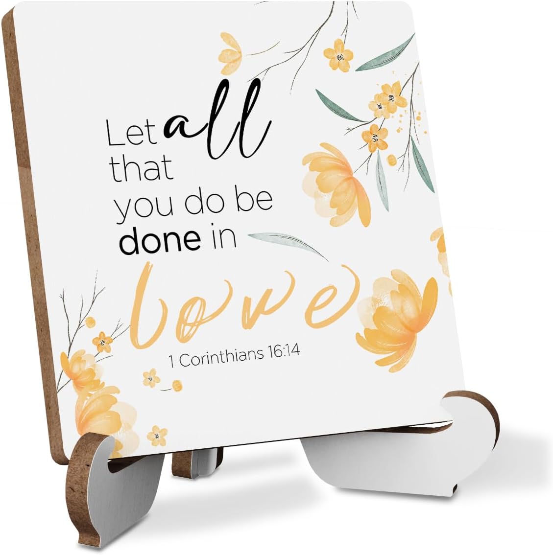 Amazon.com: Christian Decor Inspirational Wooden Square Desk Signs ...