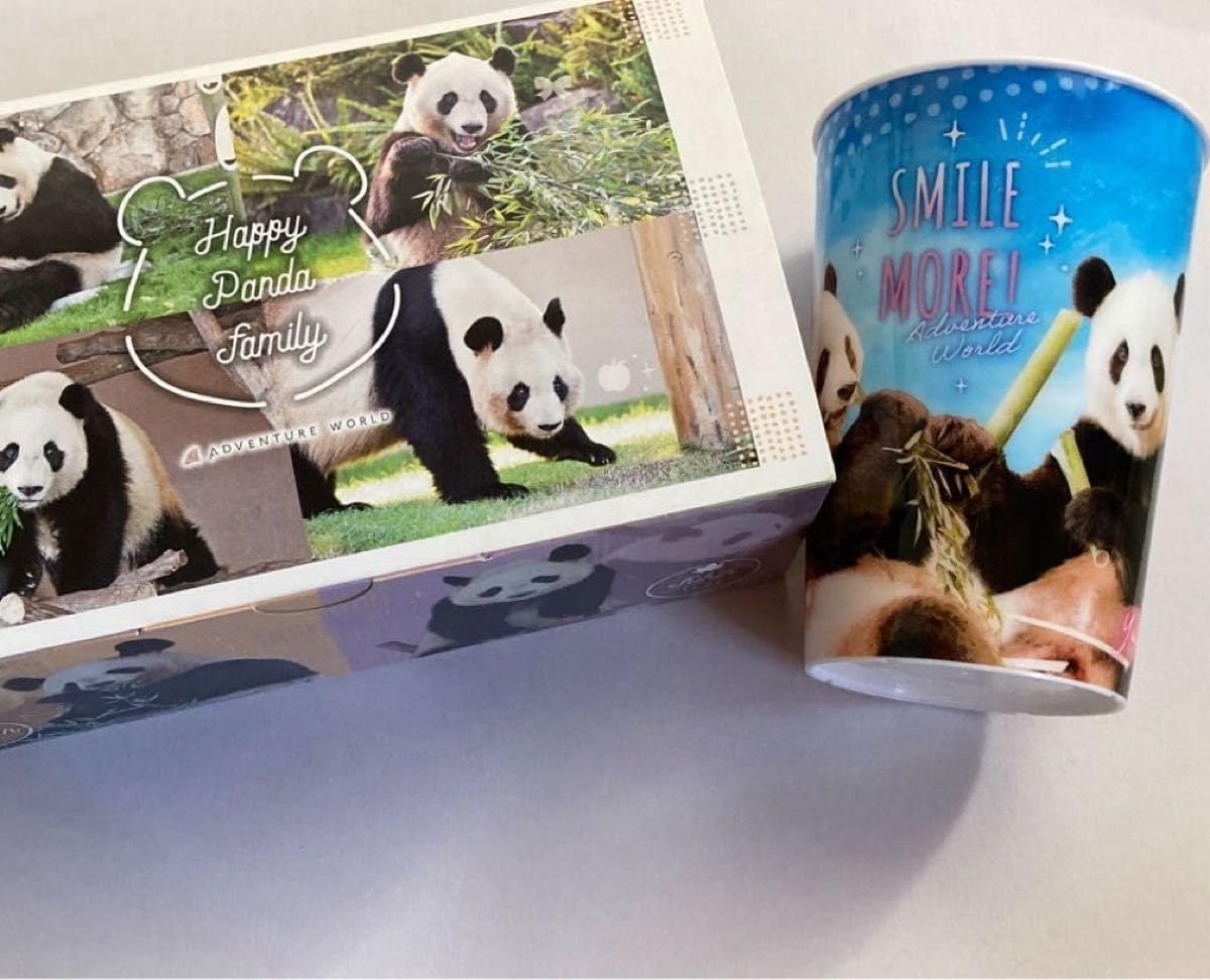 アドベンチャーワールド パンダファミリー スーベニアカップ ＆ マスク24枚入り セット