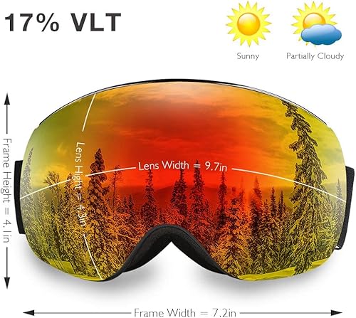 Miniatura 2 de AKASO OTG Ski Goggles, Snowboard Goggles, Mag-Pro Magnetic Interchangeable Lenses, Snow Goggles for Men & Women