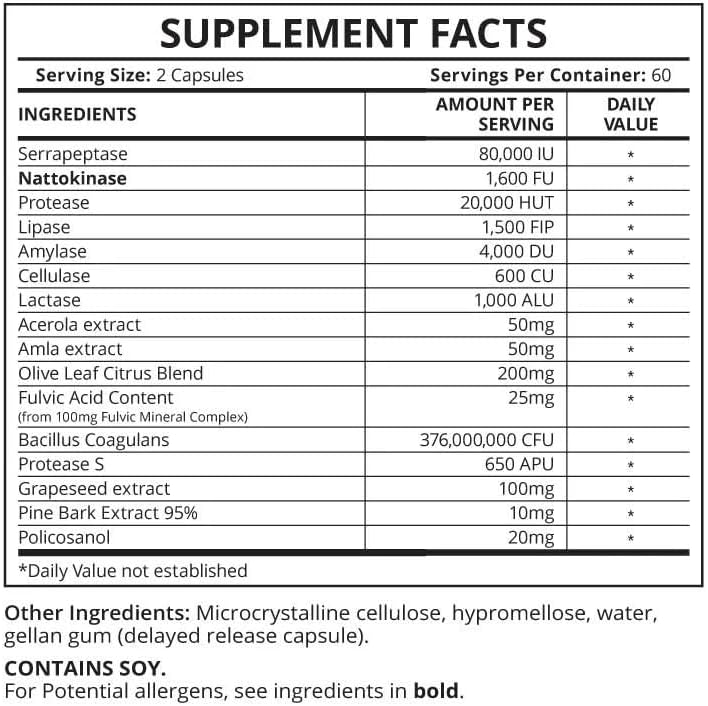 GOOD HEALTH NATURALLY BECAUSE IT WORKS! Blockbuster AllClear Refill Pouch - 120 Capsules | with Serrapeptase, Nattokinase - Delayed Release
