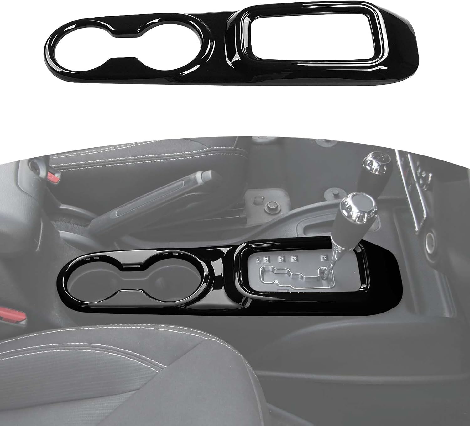 RT-TCZ for Jeep JK Center Console Gear Shift Panel Trim Cuphold Cover for Jeep Wrangler JK JKU 2011-2017 Red Interior Accessories