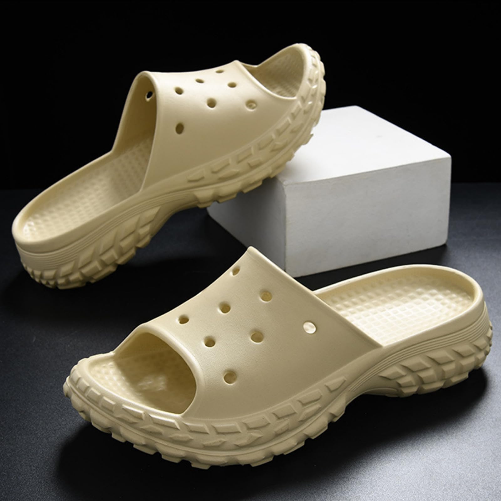 Claquette Hommes Les Tongs De La Mode Décontractés pour Pantoufles Merde Douce Merde-noir-42-43