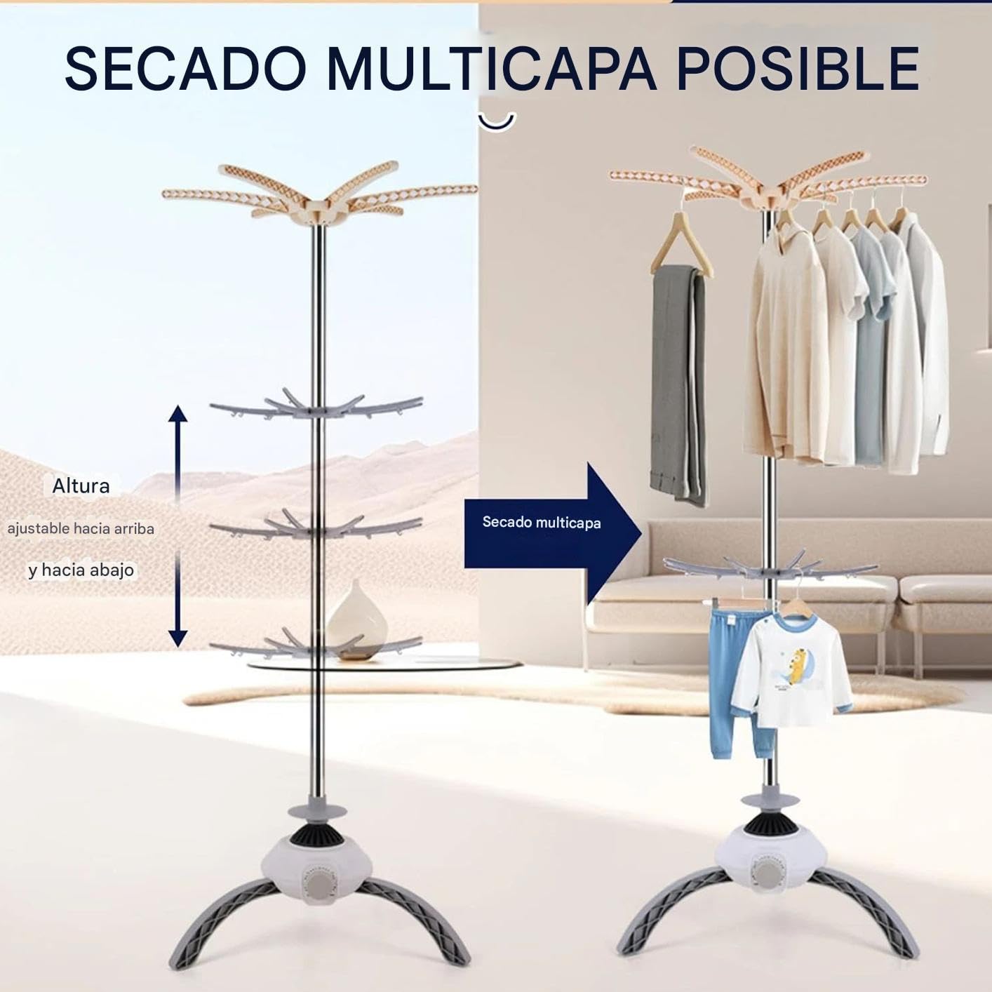 Secadora De Ropa Portátil Máquina De Calor Con Temporizador