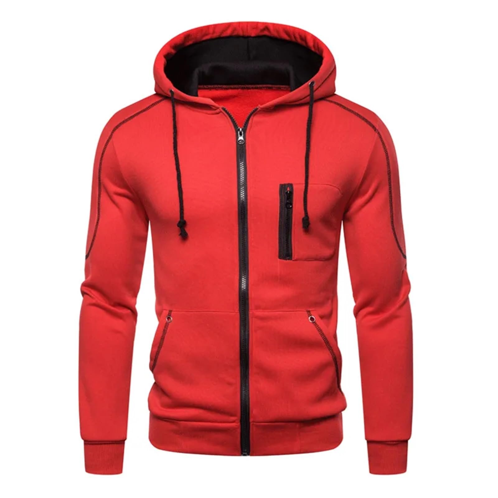 Felpa con cappuccio da uomo Casual Slim Zipper Cardigan con cappuccio da uomo tinta unita a maniche lunghe felpe con cappuccio Hip Hop Streetwear
