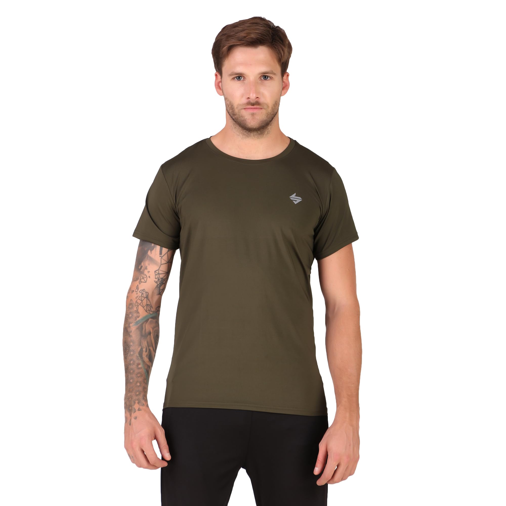 john ally Premium Men's Stretchable Gym Sports Half Sleeve T-Shirt Flexible, Moisture-Wicking, and Stylish with Round Neck Design-picture-22