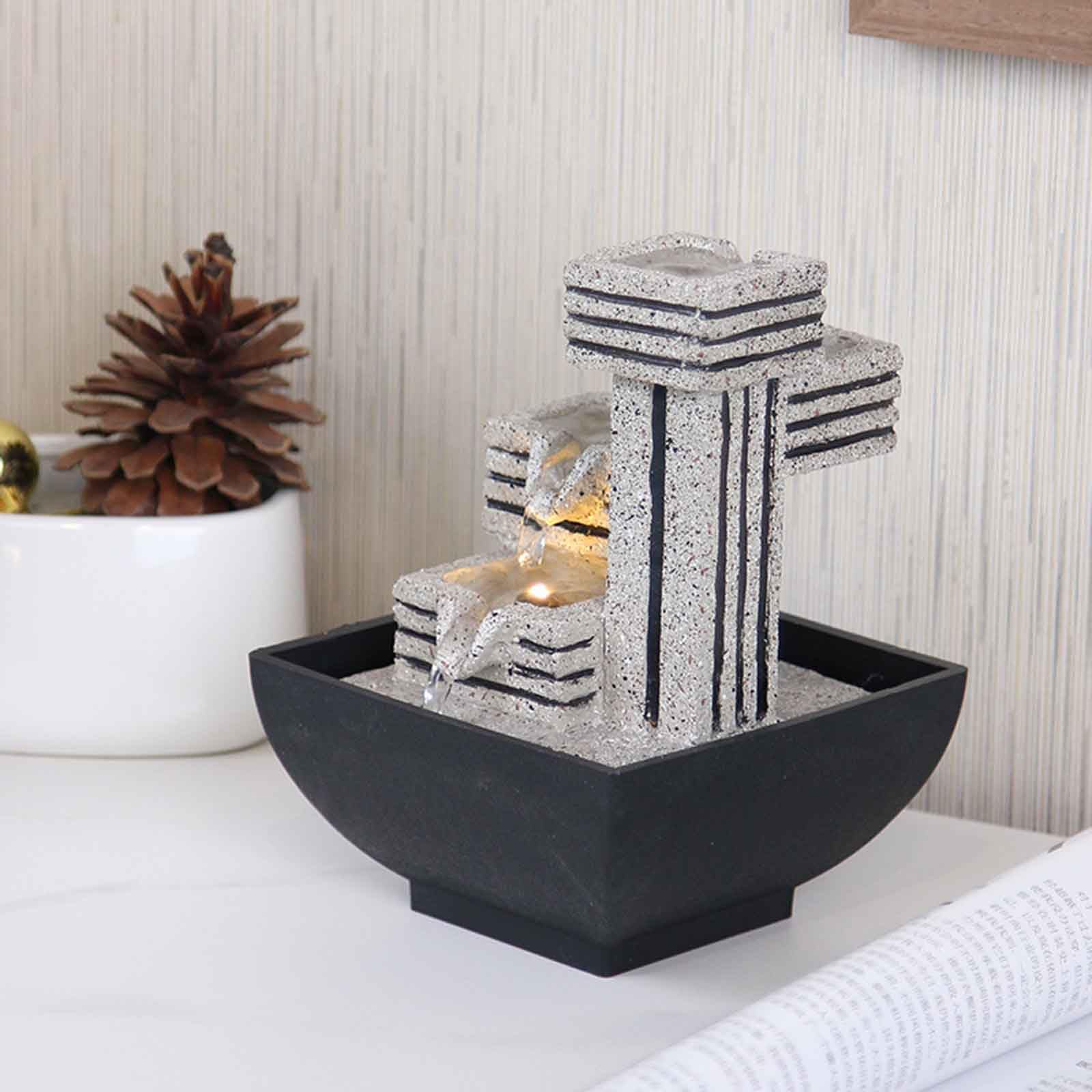 La fontana del tavolo, Fontane da tavolo for interni a 4 livelli con luci a LED