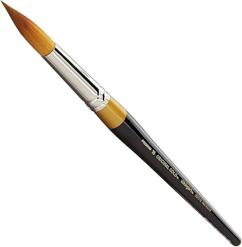 Miniatura 22 de KINGART Premium Original Gold 9020-16 Ultra Round Series - Cepillo para artista, pelo sintético Taklon dorado, mango corto, para acrílico, acuarela