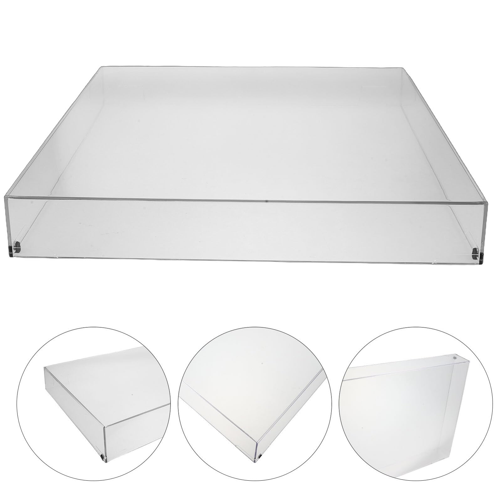 COHEALI Cubierta Antipolvo Acrílica Transparente para Tocadiscos 416.5x340x60 Mm, Funda Protectora Rectangular para Platos Giratorios, Protección contra Polvo y Arañazos para Equipos
