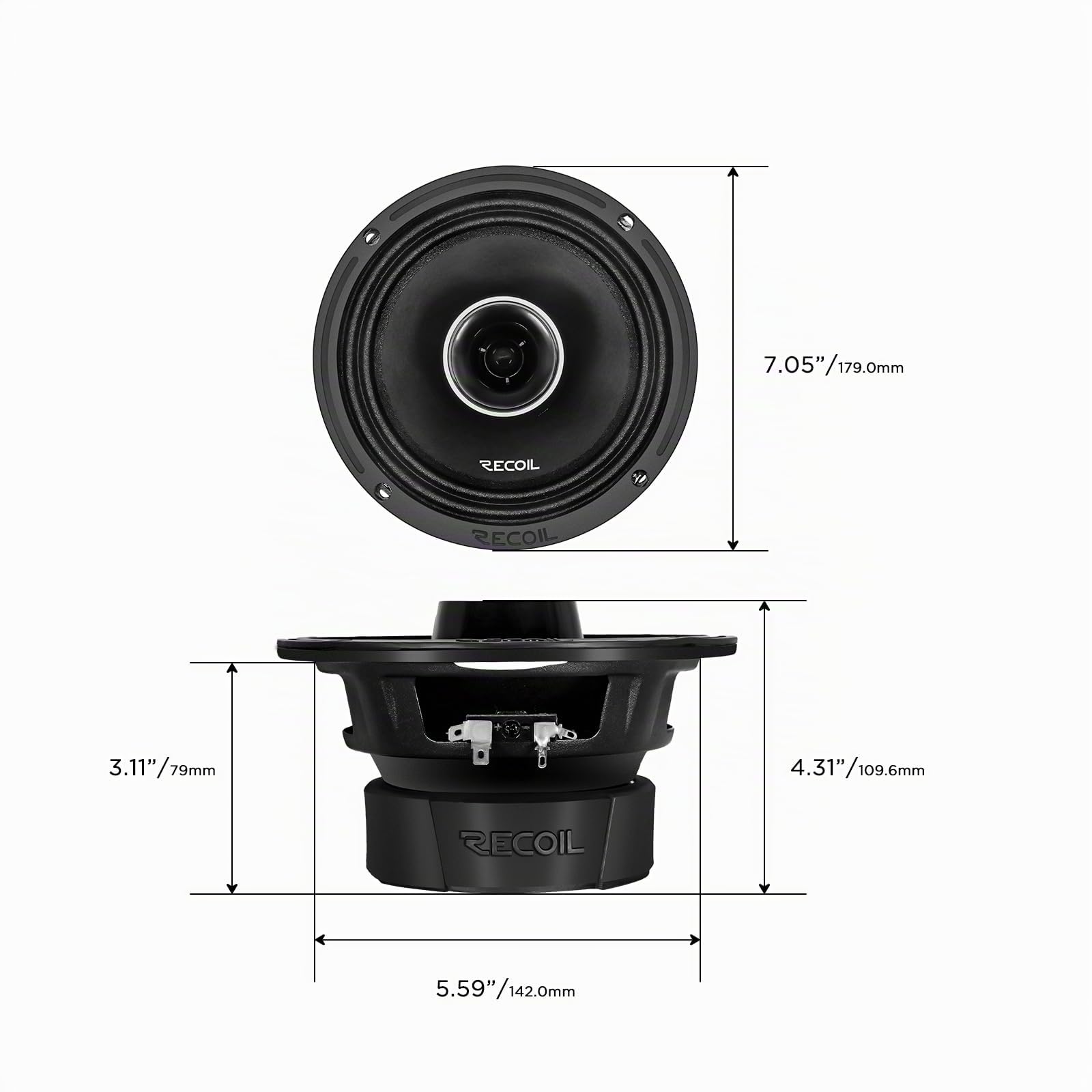RECOIL MX65 16,5cm (6.5 Pouces) Haut-parleurs Coaxiaux Pro Audio Voiture