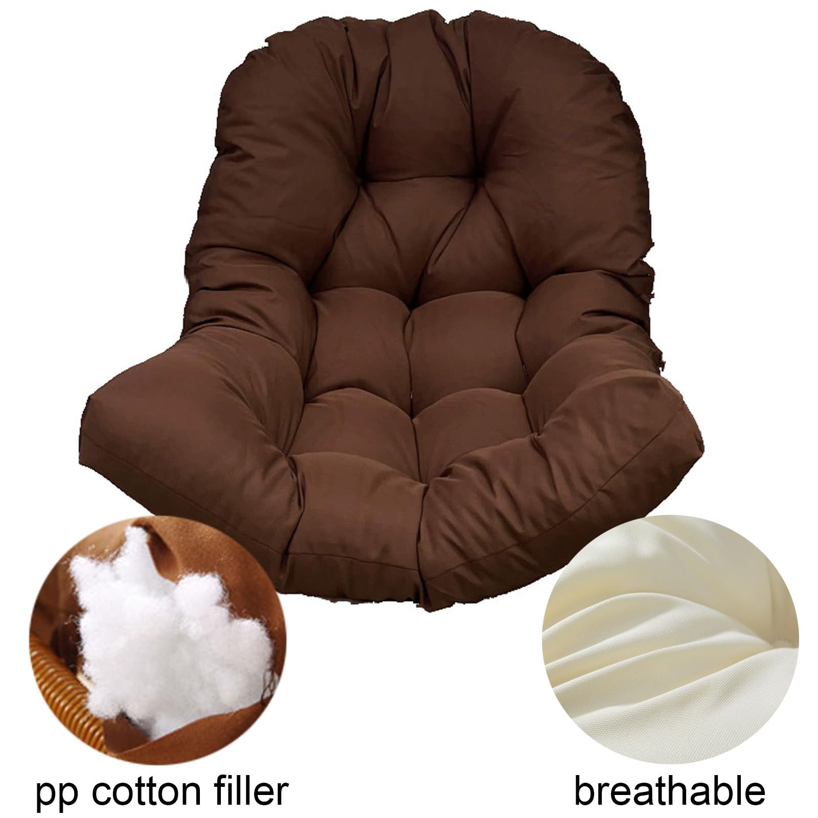 Coussin de chaise pour panier suspendu, imperméable et doux, pour intérieur et extérieur, confortable et respirant - Pour jardin, terrasse, maison (gris foncé, 80 x 120 cm)