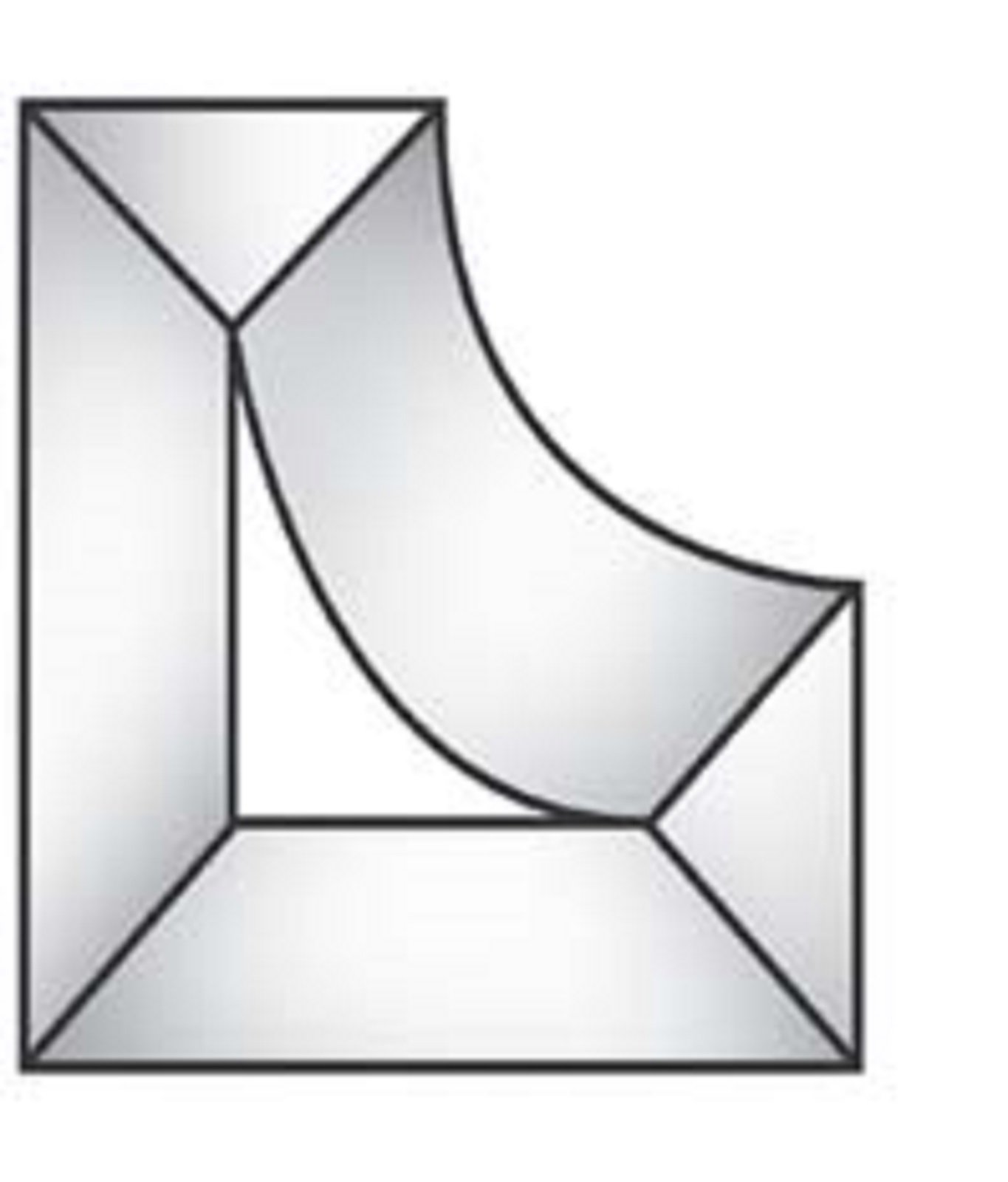 Stained Glass Supplies 1 Piece - 2 x 1 Inch Corner Bevel Cluster BC442