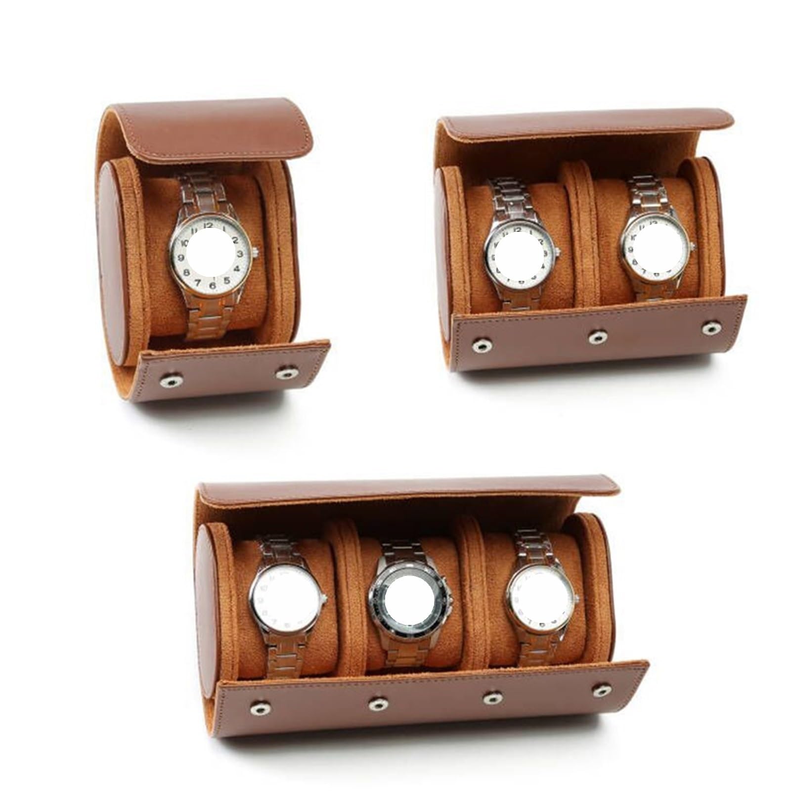 Boîte De Rangement Bijoux En Cuir PU 2 Pièces Pour Montres