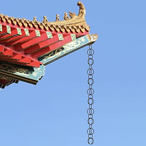 Miniatura 5 de Cadena de lluvia para exteriores, cadenas de lluvia de aluminio, acabado de molino, adaptador de canaleta de aluminio, función de agua o bajante