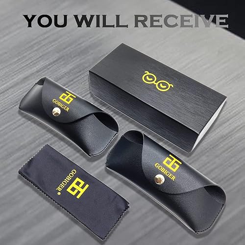 Miniatura 7 de Gobiger - Lentes de sol estilo aviador para hombres, lente con 100% protección UV, marco de aleación con estuche