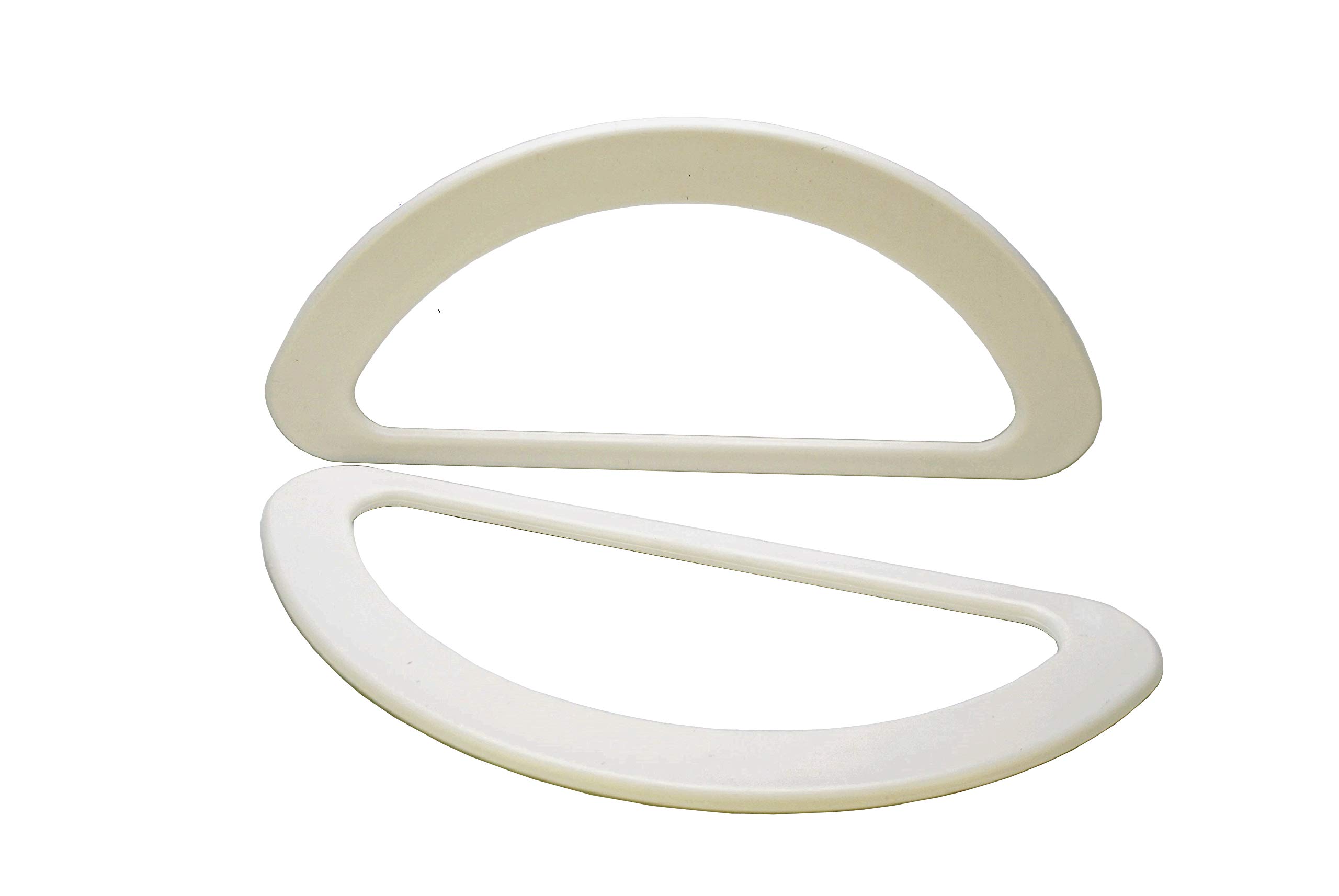 Linic Products UK Made Bag/Purse Handles, Plastic, 'D' Shaped, White Handles, Macrame, Sewing (S7854). Free UK Postage.