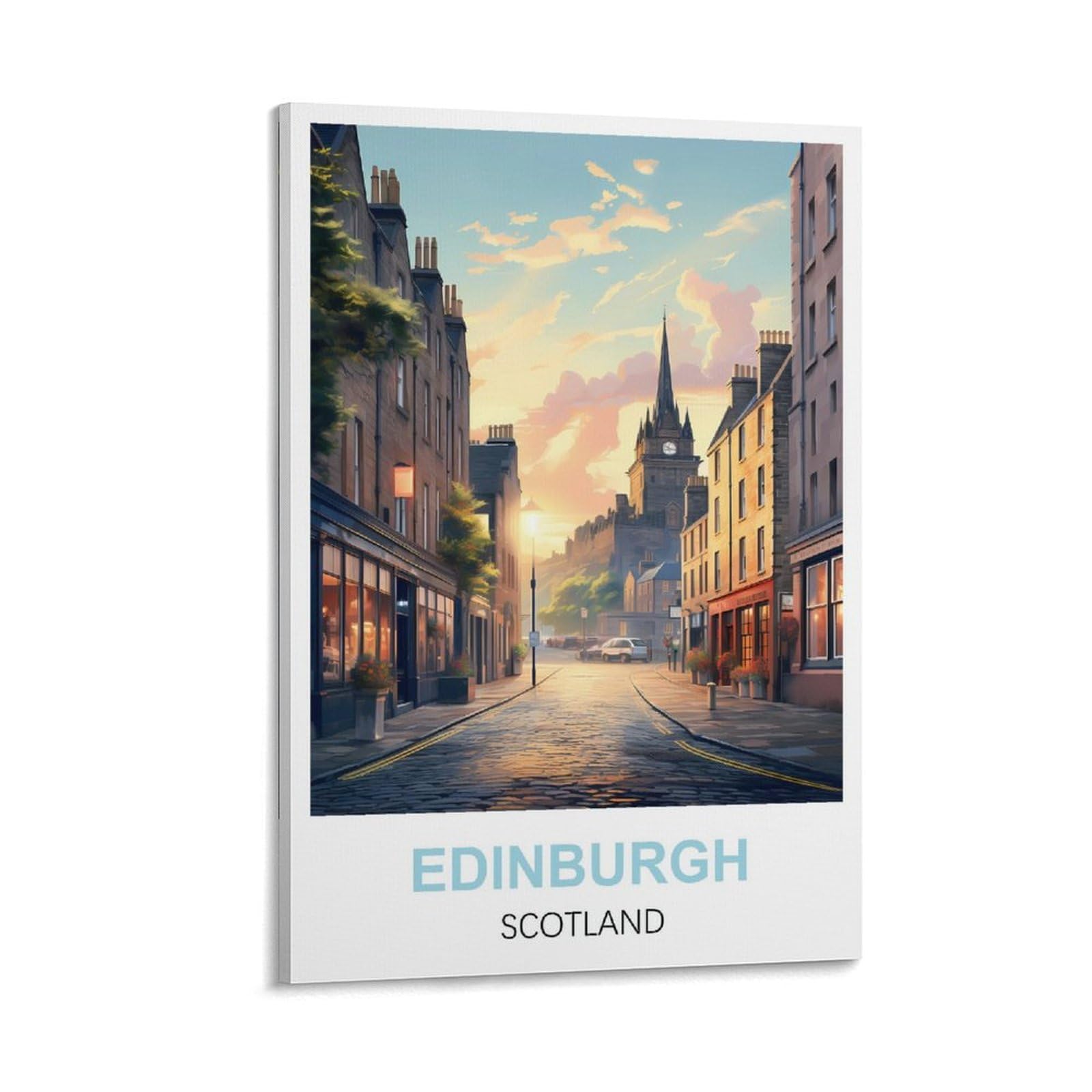 CYYHGEE Edinburgh Scotland Vintage Travel Posters 08x12inch(20x30cm) Canvas Poster Wall Art Living Room Home Decor
