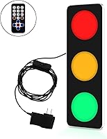 Vista 2 de BBMI Remote Control Traffic Light, Red Yellow Green LED Wall Lamp, Aluminum Style Traffic Lamp, DC9-12V(with Plug).